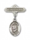 Pin Badge with St. George Charm and Godchild Badge Pin