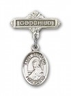 Pin Badge with St. Benjamin Charm and Godchild Badge Pin