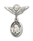 Pin Badge with St. Madeline Sophie Barat Charm and Angel with Smaller Wings Badge Pin