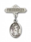 Pin Badge with St. Christina the Astonishing Charm and Godchild Badge Pin