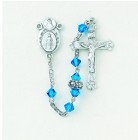 4mm Capri Crystal Bead Rosary in Sterling Silver