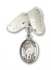 Pin Badge with St. Amelia Charm and Baby Boots Pin