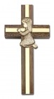 Praying Girl Cross in Walnut 4" with Metal Inlay