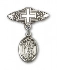 Pin Badge with St. Joachim Charm and Badge Pin with Cross