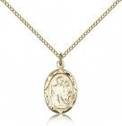 Small St. Joseph Medal Oval with Scalloped Edge
