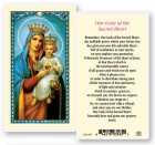 Our Lady of The Sacred Heart Laminated Prayer Card