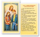 Ten Commandments Teenagers Laminated Prayer Card