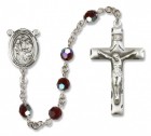 Holy Family Sterling Silver Heirloom Rosary Squared Crucifix