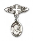 Pin Badge with St. Eugene de Mazenod Charm and Badge Pin with Cross