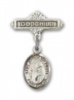 Pin Badge with St. John of the Cross Charm and Godchild Badge Pin