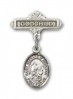 Pin Badge with St. Bernard of Montjoux Charm and Godchild Badge Pin