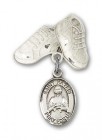 Pin Badge with St. Kateri Charm and Baby Boots Pin