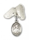 Pin Badge with St. Thomas the Apostle Charm and Baby Boots Pin