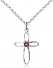 Cut-Out Cross Pendant with Birthstone Options