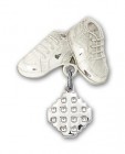 Baby Badge with Jerusalem Cross Charm and Baby Boots Pin