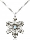 Large Five Petal Chastity Pendant with Birthstone Center
