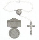 St. Christopher Matching Auto Rosary and Visor Clip Set, 7mm glass beads