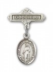 Pin Badge with St. Catherine of Alexandria Charm and Godchild Badge Pin