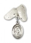 Pin Badge with St. Agnes of Rome Charm and Baby Boots Pin