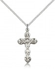 Ornate Fleur De Lis Women's Cross Necklace