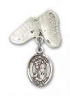 Pin Badge with St. Roch Charm and Baby Boots Pin