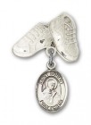 Pin Badge with St. Robert Bellarmine Charm and Baby Boots Pin