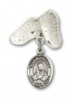 Pin Badge with Mater Dolorosa Charm and Baby Boots Pin