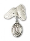 Pin Badge with St. Lazarus Charm and Baby Boots Pin