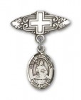 Pin Badge with St. Walburga Charm and Badge Pin with Cross