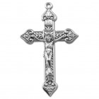 Leaf Accent Sterling Silver Rosary Crucifix