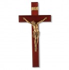 Wall Crucifix in Dark Cherry Stain - 12 inch