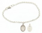 Silver Plated Rolo Bracelet with Scapular Medal
