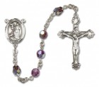 St. Rocco Sterling Silver Heirloom Rosary Fancy Crucifix