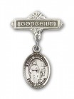 Pin Badge with St. Susanna Charm and Godchild Badge Pin
