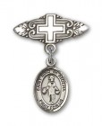 Pin Badge with St. Nino de Atocha Charm and Badge Pin with Cross
