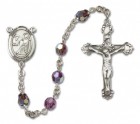 St. Luke the Apostle Sterling Silver Heirloom Rosary Fancy Crucifix