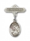 Pin Badge with St. Alphonsus Charm and Godchild Badge Pin