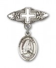 Pin Badge with St. Emily de Vialar Charm and Badge Pin with Cross