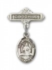 Pin Badge with St. Walburga Charm and Godchild Badge Pin