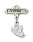 Baby Pin with Guardian Angel Charm and Godchild Badge Pin