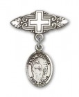Pin Badge with St. Susanna Charm and Badge Pin with Cross
