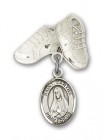 Pin Badge with St. Martha Charm and Baby Boots Pin
