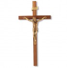 Slimline Salerni Walnut Wall Crucifix - 11 inch