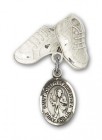 Pin Badge with St. Joseph of Arimathea Charm and Baby Boots Pin