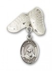 Pin Badge with St. Rafka Charm and Baby Boots Pin