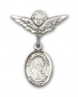 Pin Badge with St. Apollonia Charm and Angel with Smaller Wings Badge Pin