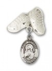 Pin Badge with St. Dorothy Charm and Baby Boots Pin