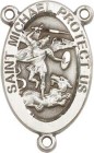 St. Michael Coast Guard Sterling Silver Rosary Centerpiece