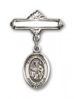 Pin Badge with St. James the Greater Charm and Polished Engravable Badge Pin