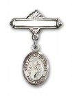 Pin Badge with St. John of the Cross Charm and Polished Engravable Badge Pin